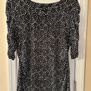 Alfani Black and White Dotted Blouse